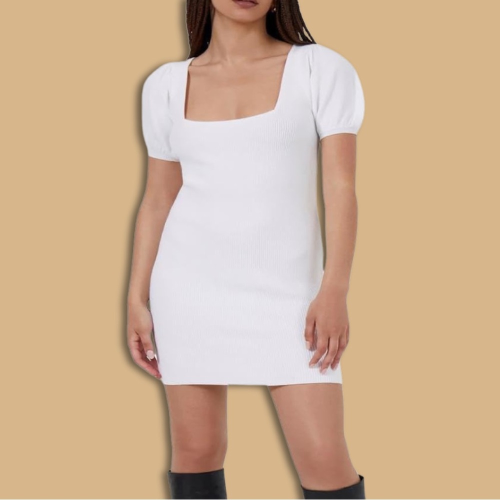 French Connection White Sweater Dress